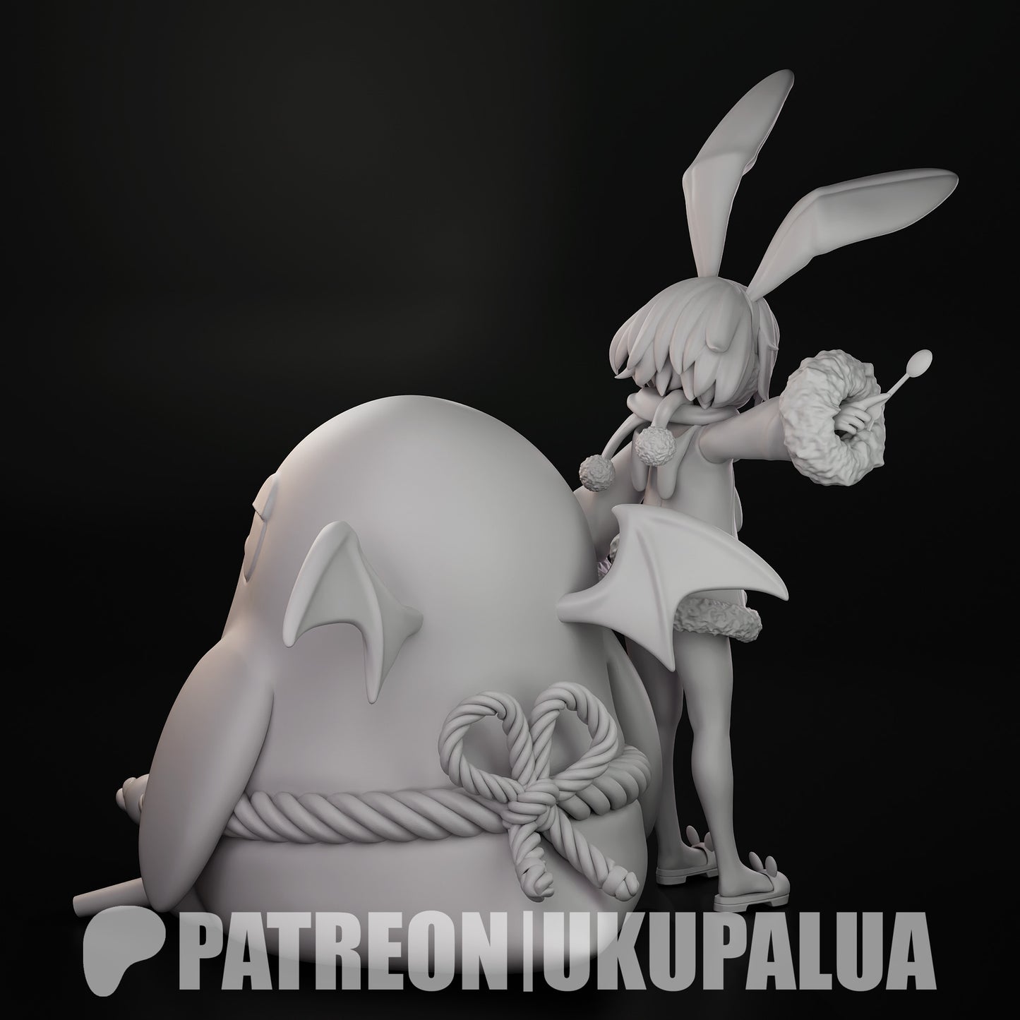 Usalia Disgaea 1:7 scale figure unpainted rear view