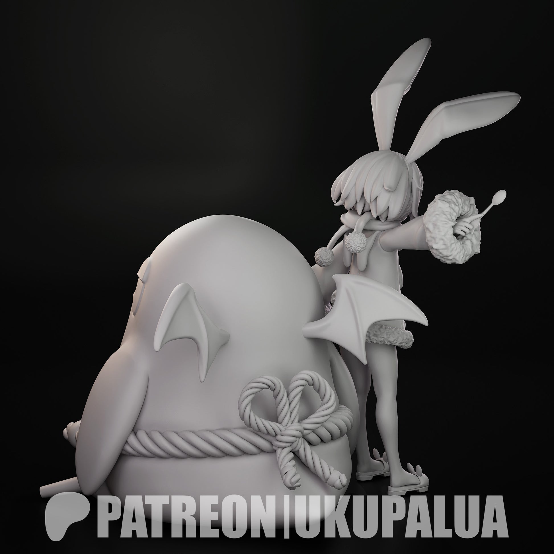 Usalia Disgaea 1:7 scale figure unpainted rear view