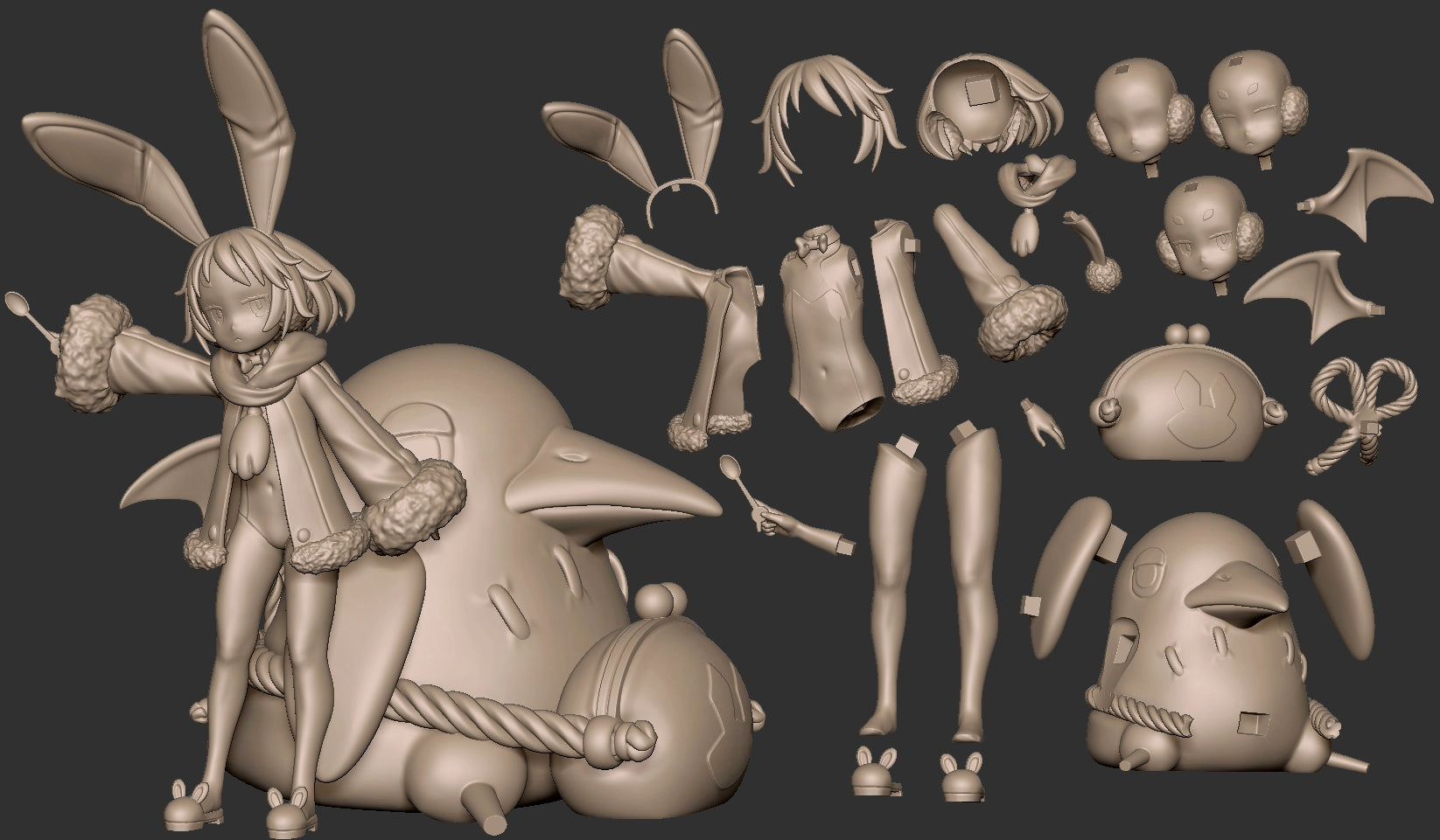 Usalia Disgaea 1:7 scale figure exploded parts layout garage kit