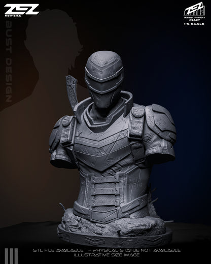 Vigilante DC Comics 1:6 scale bust unpainted front view with helmet