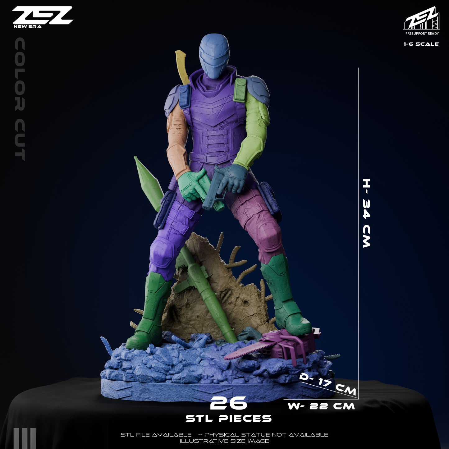 Vigilante DC Comics 1:6 scale figure dimensions and piece layout