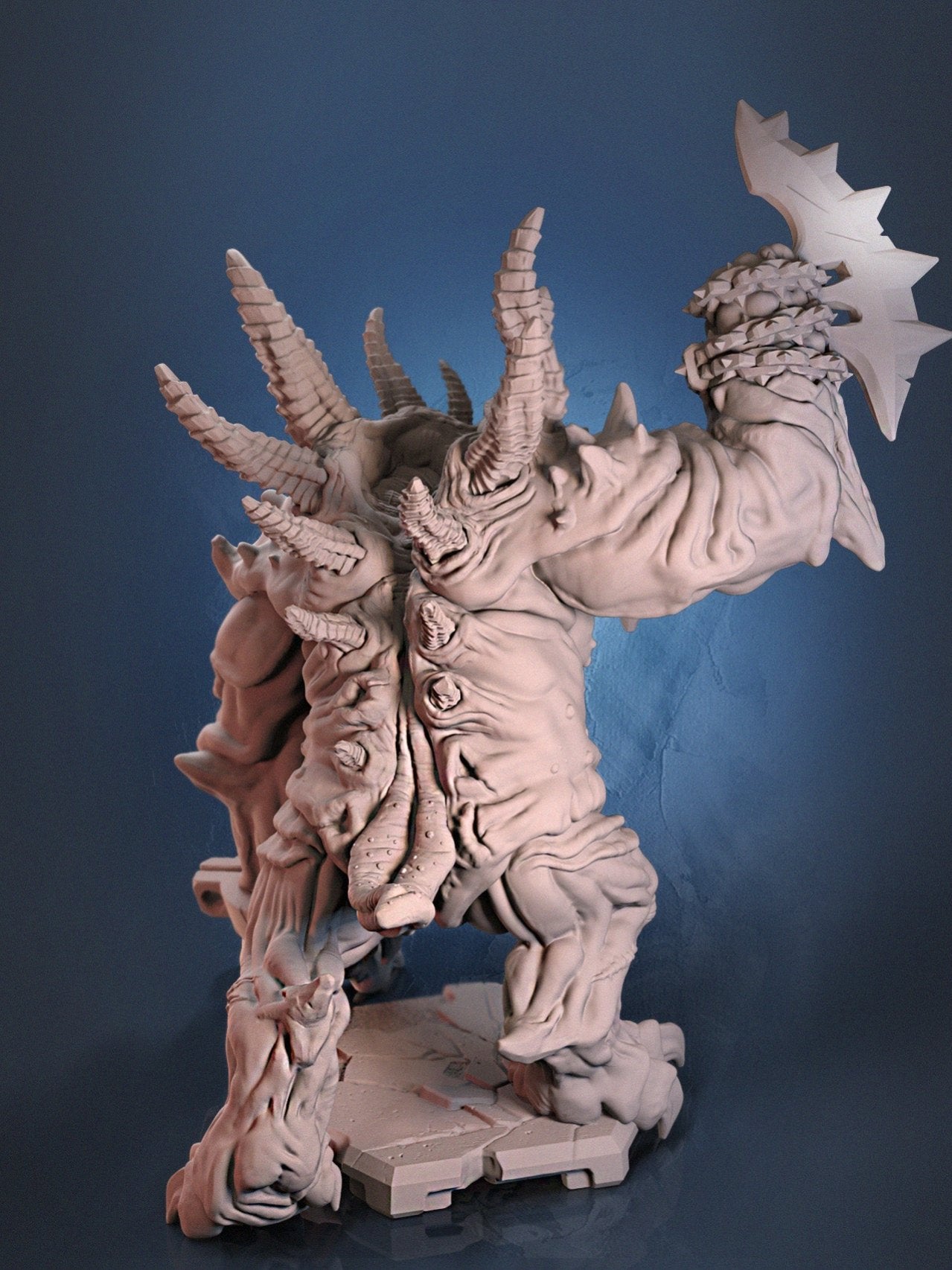 Demon Guardian miniature with dark, menacing armor, perfect for Dungeons and Dragons, Pathfinder, Warhammer, and tabletop RPGs.