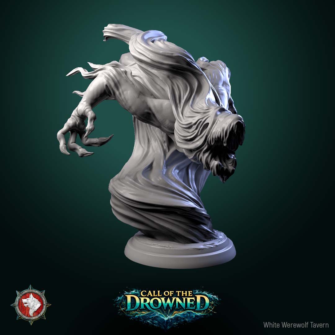 Water Elemental V6 miniature with fanged maw and aggressive wave-like form
