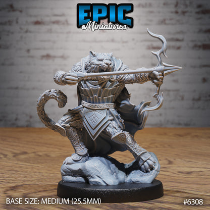 were tiger resin miniature dungeons and dragons lycanthrope drawing bow with arrow ready fantasy monster