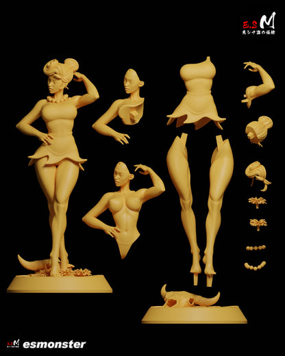 Wilma Flintstone figure parts layout modular body hair options SFW NSFW variants base components 1:6 scale collectible garage kit