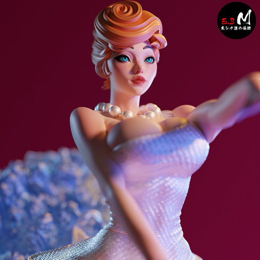 Wilma Flintstone v2 close-up portrait classic cartoon character stylized face pearl necklace 1:6 scale collectible figure