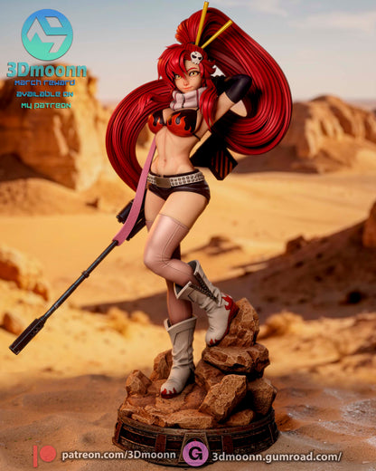 Yoko Littner Gurren Lagann 1-6 scale figure SFW version front view with rifle and desert base
