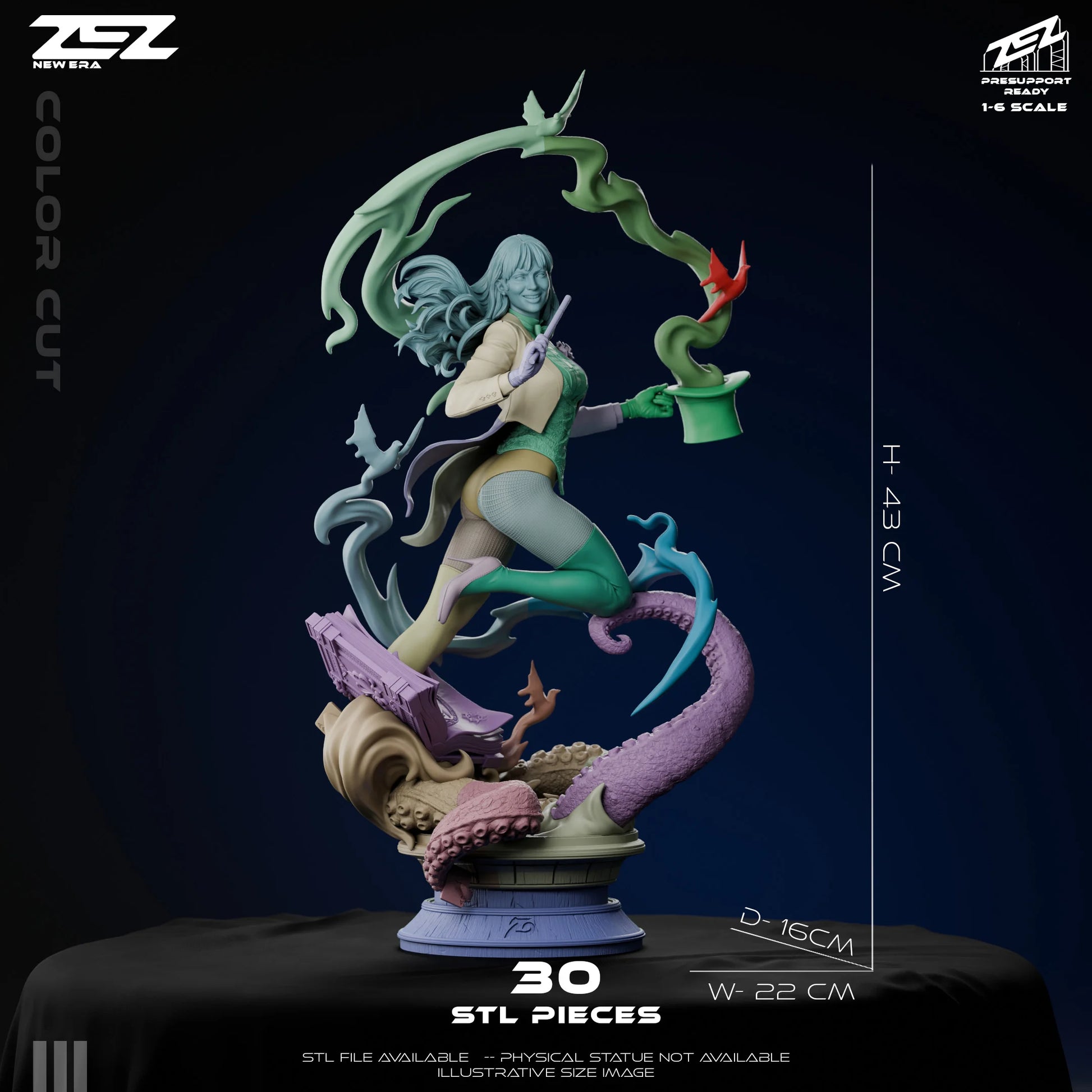 Zatanna DC Comics 1:6 scale figure color cut parts visualization magic effects base components display statue