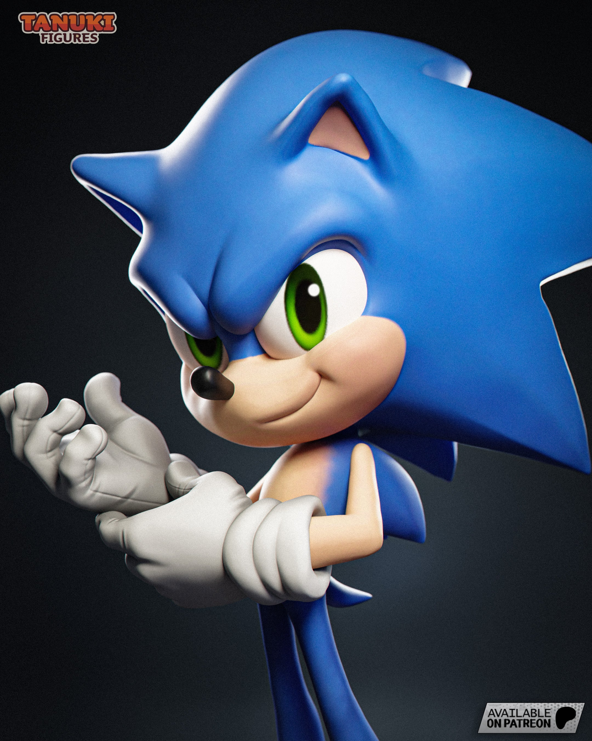 Toon Sonic - Sonic the Hedgehog - 1:12 Scale