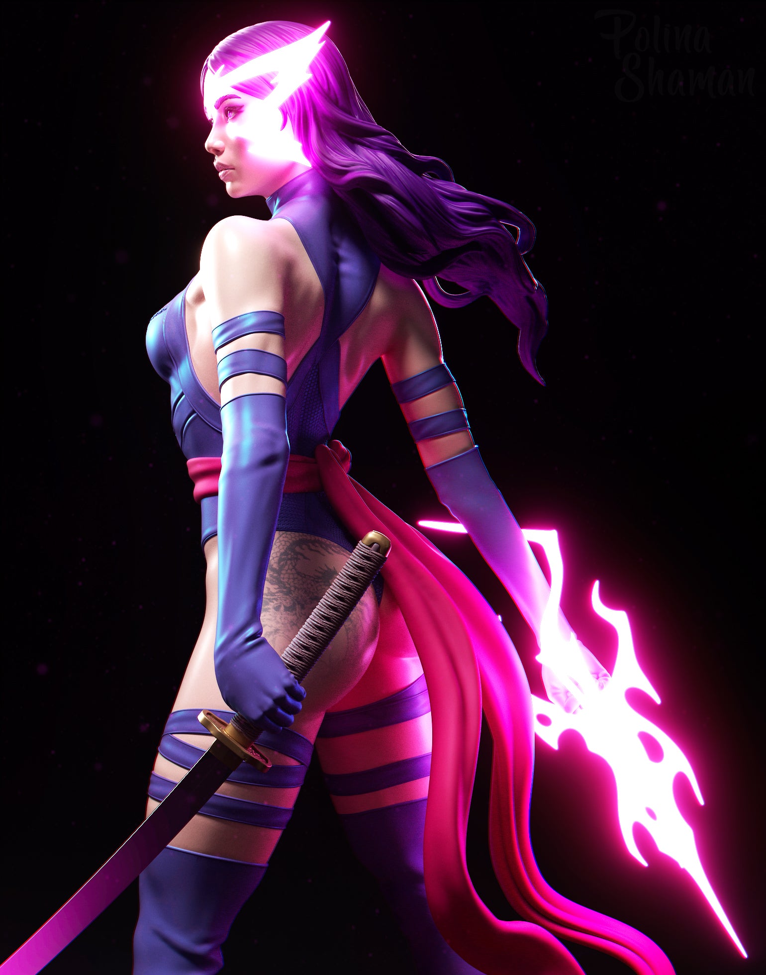 Psylocke - Marvel Comics (SFW/NSFW 18+ Only) - 1:8 Scale Figure - Image 3