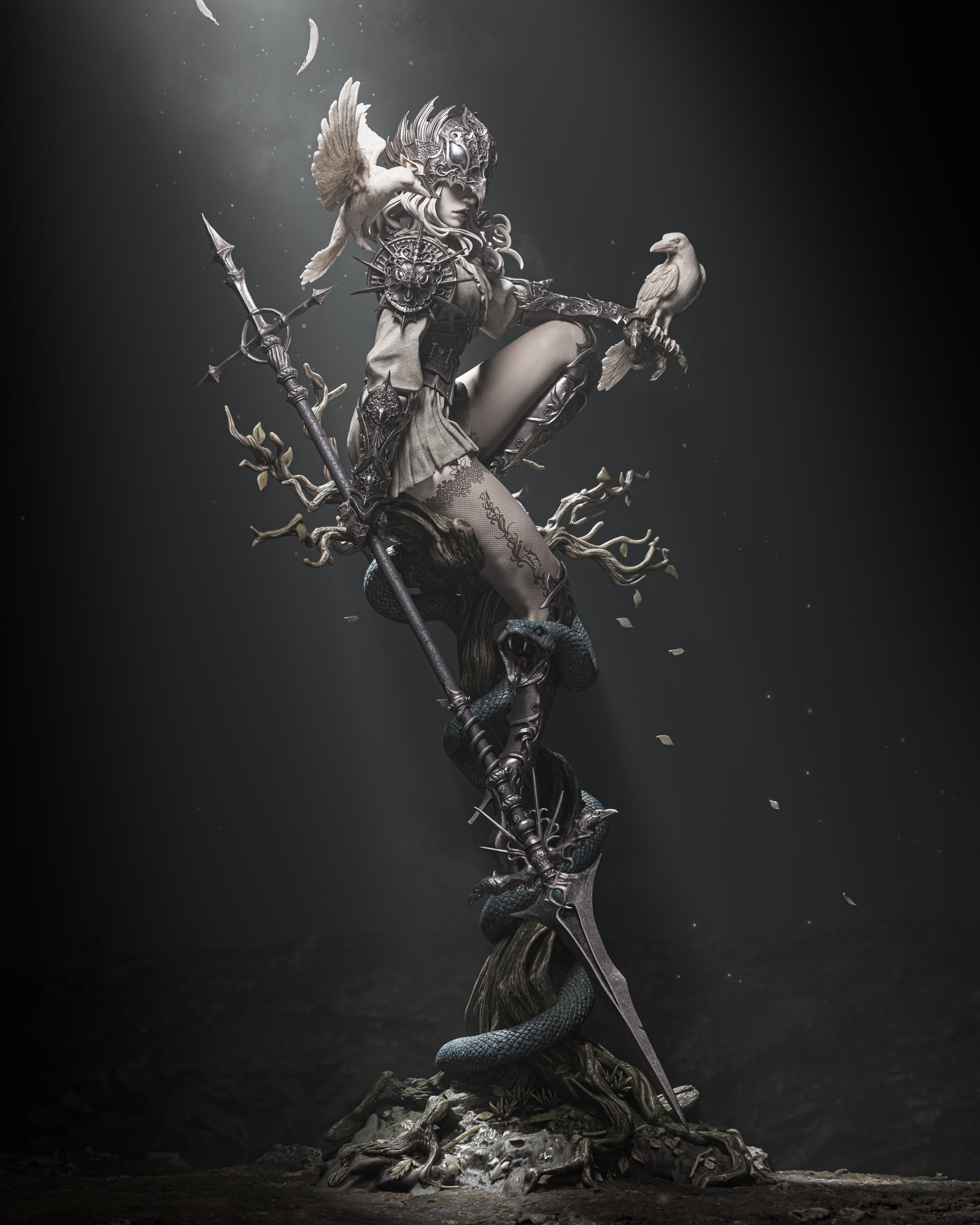 Lenora, Queen of Crows - CA3D Original Art - 1:6 Scale Figure - Image 5