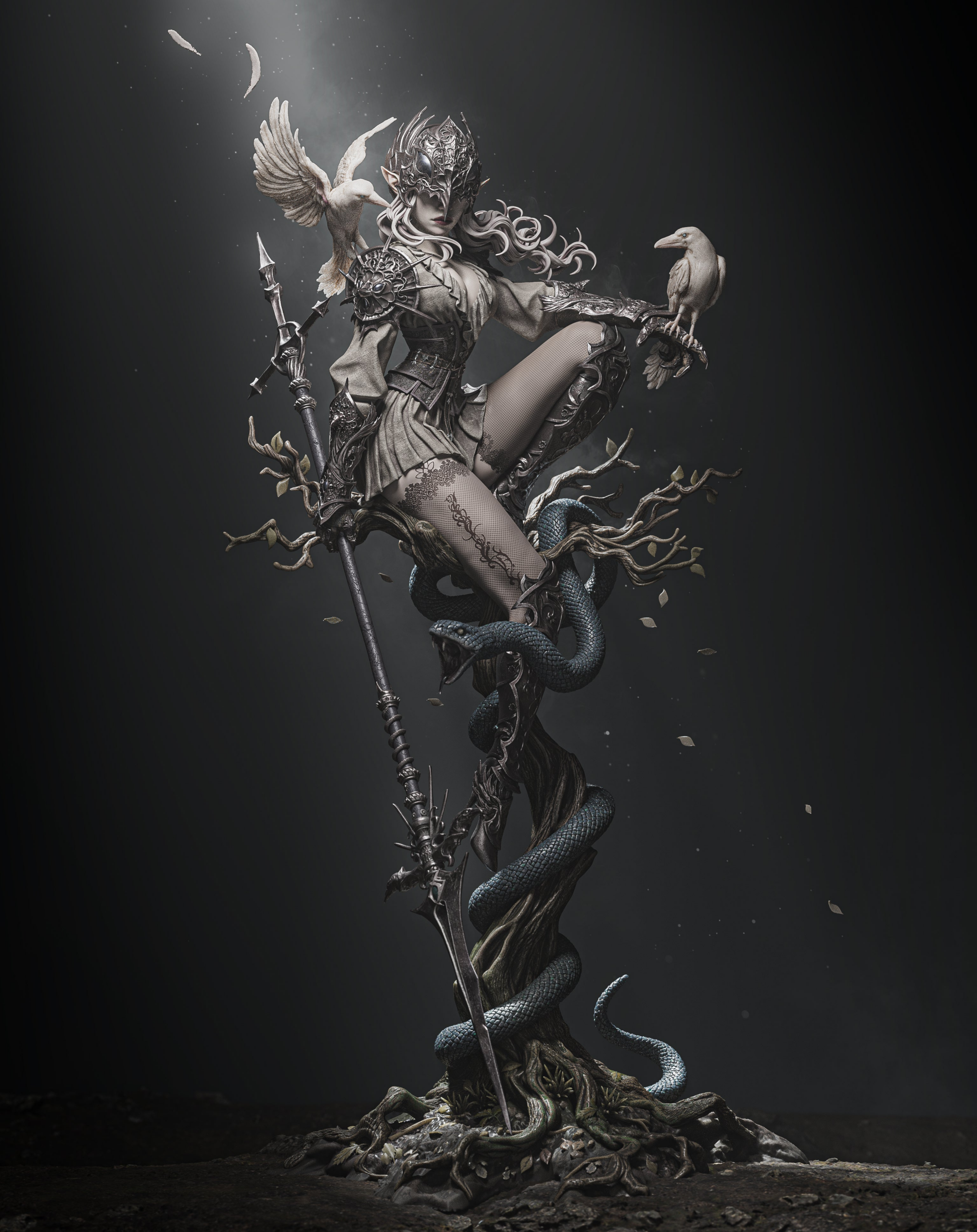 Lenora, Queen of Crows - CA3D Original Art - 1:6 Scale Figure - Image 4