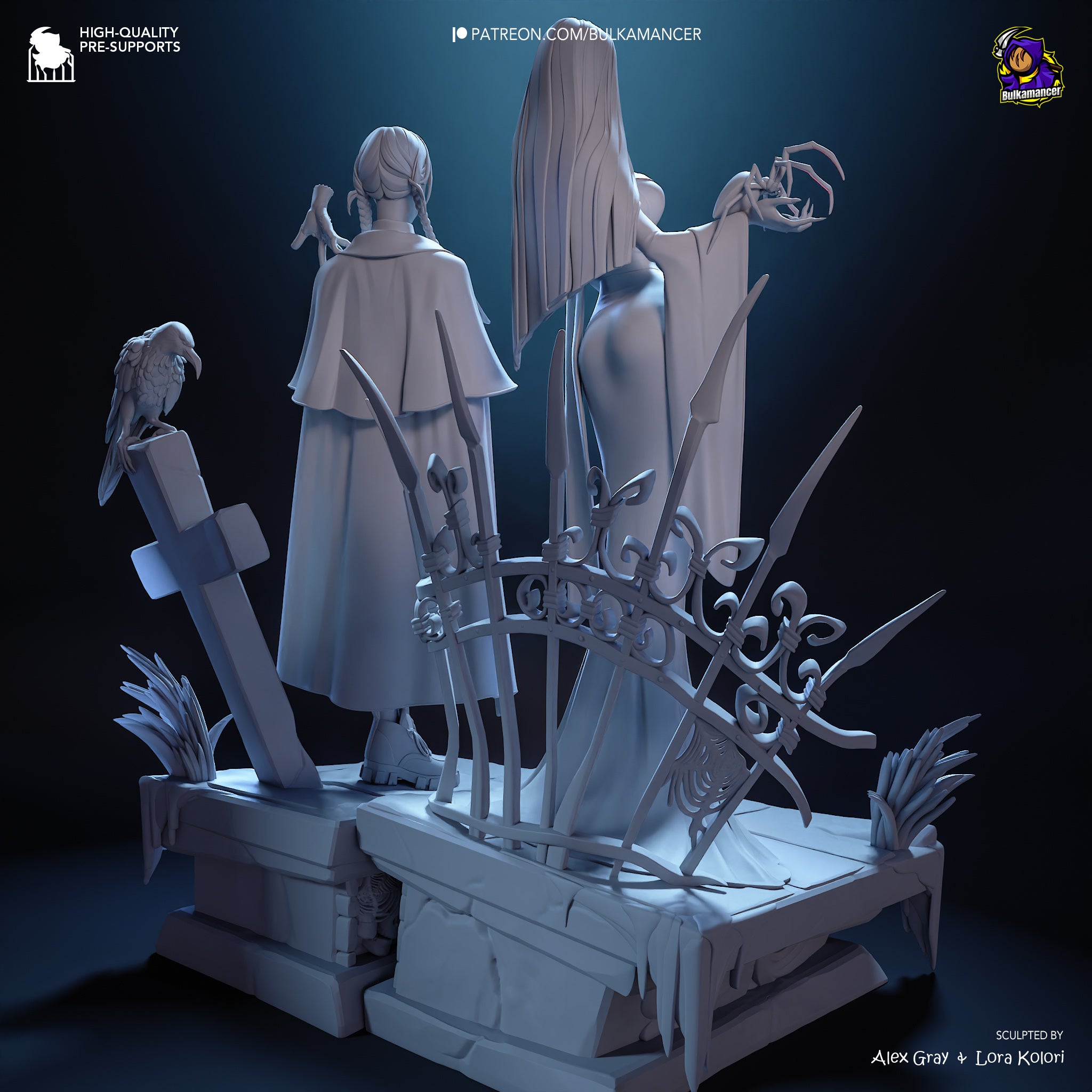 Wednesday & Morticia Addams - The Addams Family -1:8 Scale Figures - Image 4