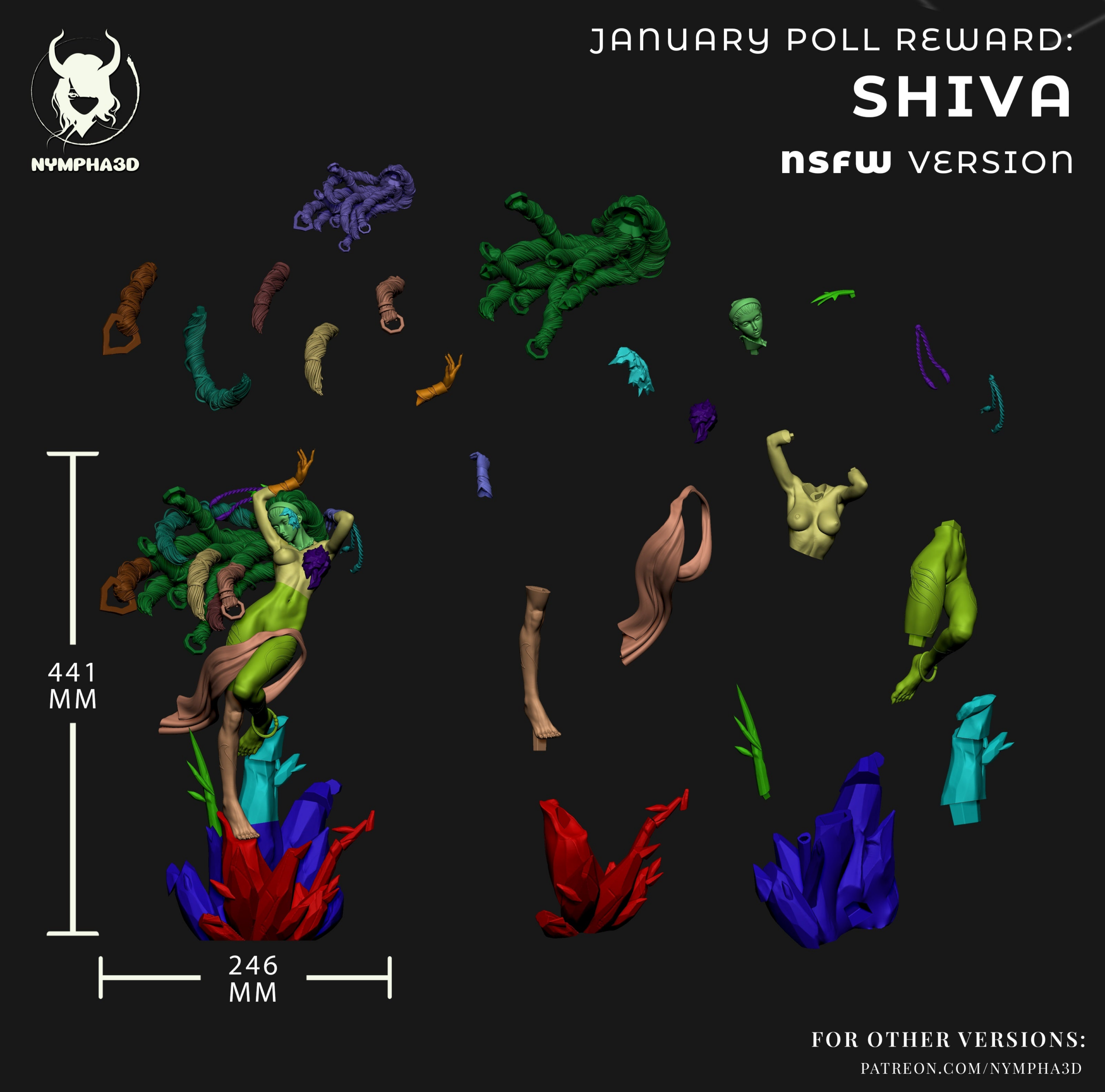 Shiva- Final Fantasy Esper (SFW/NSFW 18+ Only) - 1:6 Scale Figure & Bust - Image 4