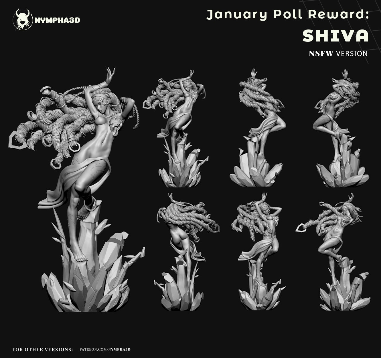 Shiva- Final Fantasy Esper (SFW/NSFW 18+ Only) - 1:6 Scale Figure & Bust - Image 5