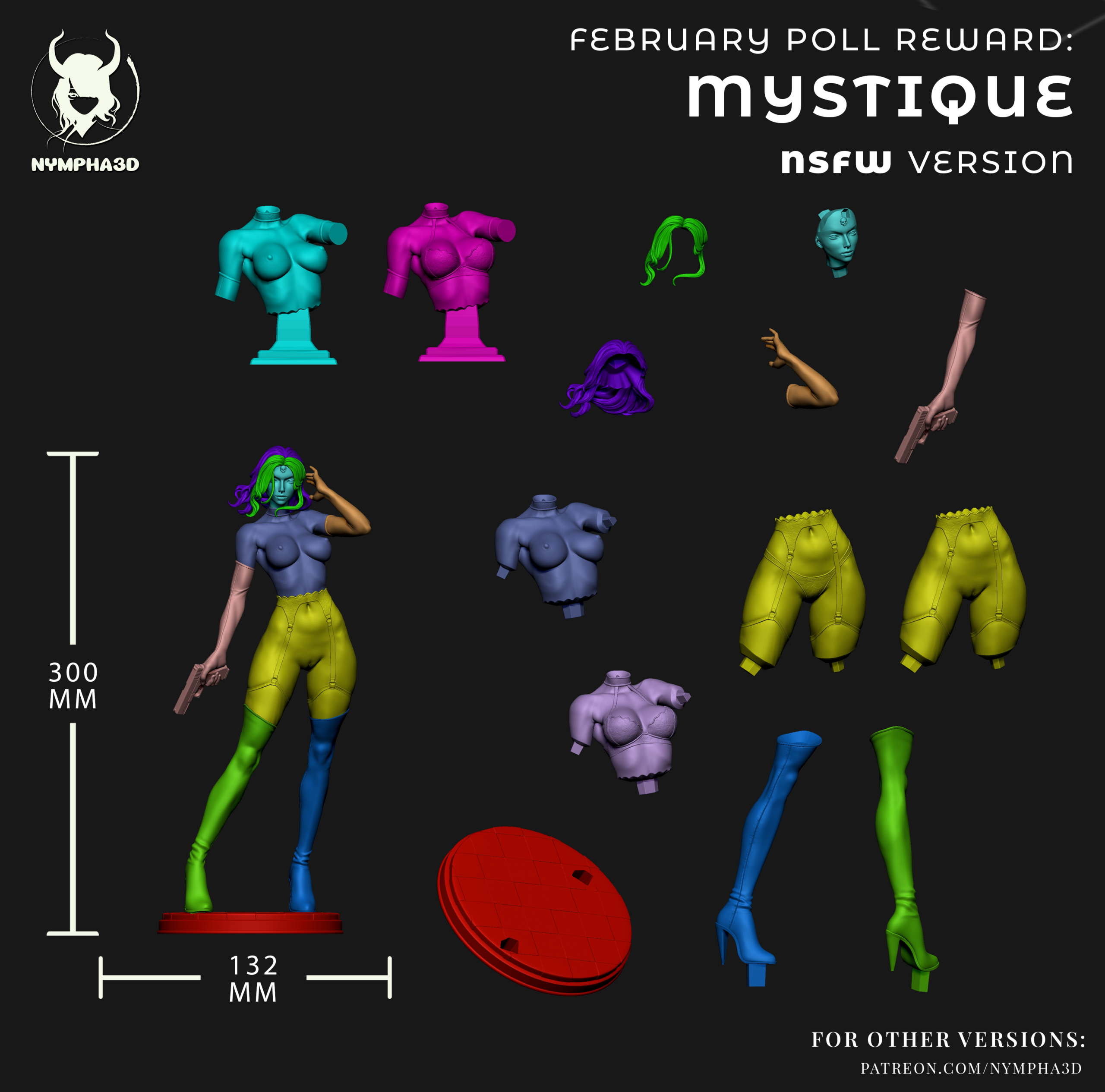 Mystique - Marvel Comics (SFW/NSFW 18+ Only) - 1:6 Scale Figure & Bust - Image 5