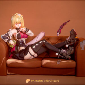 Cissia 1:7 Scale Figure from Zenless Zone Zero relaxing on a weathered sofa