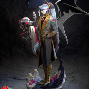 Chaos Hades 1:8 scale resin figure render with part layout
