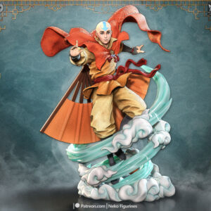 Aang 1:7 Scale Figure from Avatar The Last Airbender with airbending effects and glider