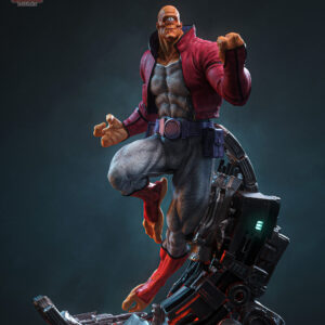 Allen the Alien Invincible 1:6 scale figure flying above a detailed sci-fi mechanical wreckage display base
