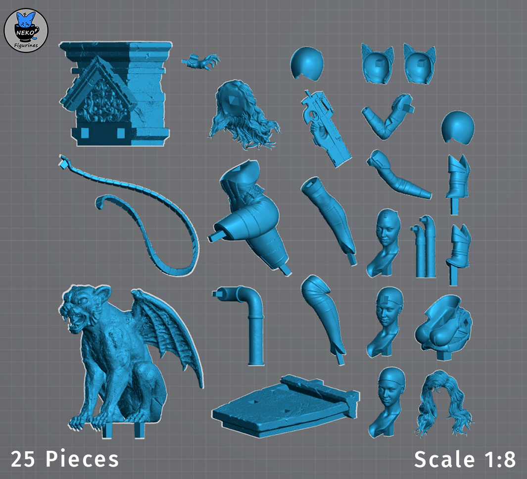 Absolute Catwoman DC Comics 1:8 Scale Figure 25-piece component and alternate portrait layout