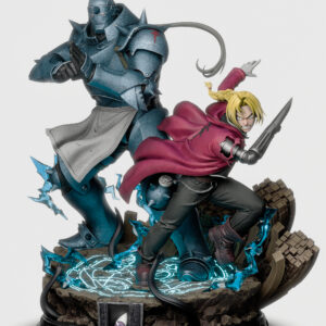 Edward and Alphonse Fullmetal Alchemist 1:6 scale diorama with Edward Elric red coat, Alphonse armor and alchemical energy effects