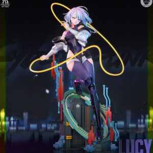 Lucy Cyberpunk Edgerunners 1:8 scale figure with monowire and futuristic Night City-inspired display base