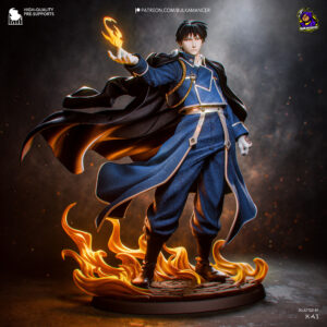 Painted Roy Mustang 1:8 Scale Figure with flame alchemy effects