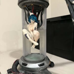Pre-Painted Motoko Kusanagi 1:4 Scale Statue front view with LED stasis chamber