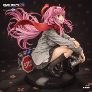 Zero Two Darling in the Franxx figure color reference with school uniform and red scarf