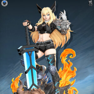 Magik Marvel Tōkon figure with Soulsword and detailed fiery demon base