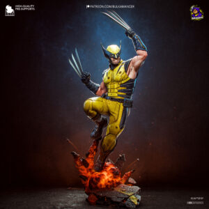 Wolverine Marvel Comics figure painted reference with explosive battlefield base