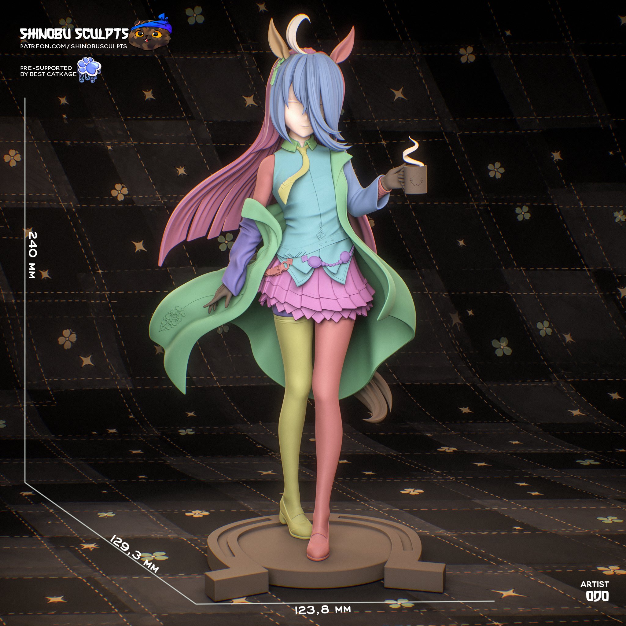 Manhattan Cafe Umamusume figure dimensions and full character view