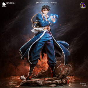 Roy Mustang Singed 1:8 scale figure from Fullmetal Alchemist painted reference with blue flame alchemy effect