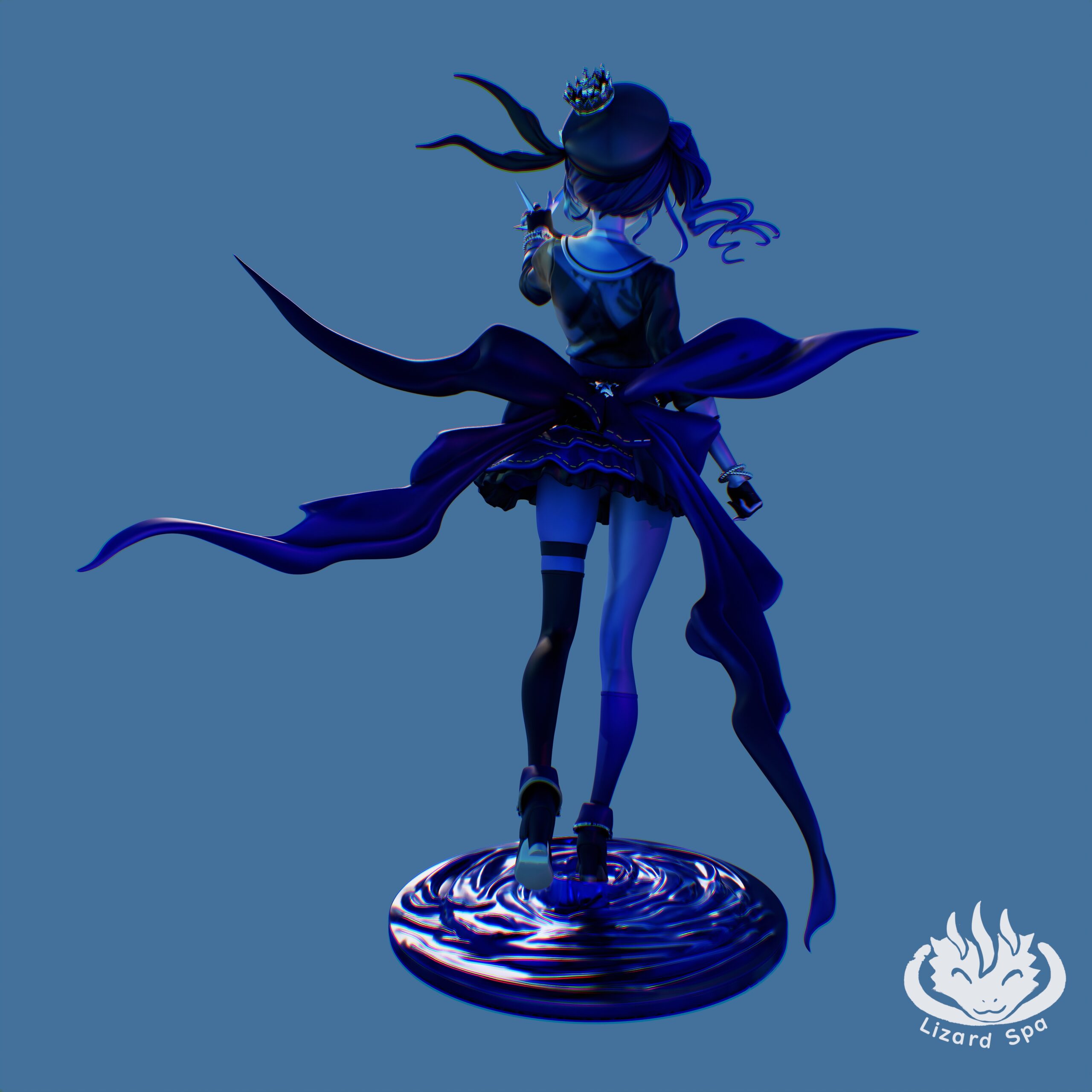 Hoshimachi Suisei 1:7 scale figure rear view showing flowing ribbons and detailed stage costume