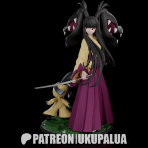 Mawile Pokémon figure by Ukupalua with katana and giant jaw appendages
