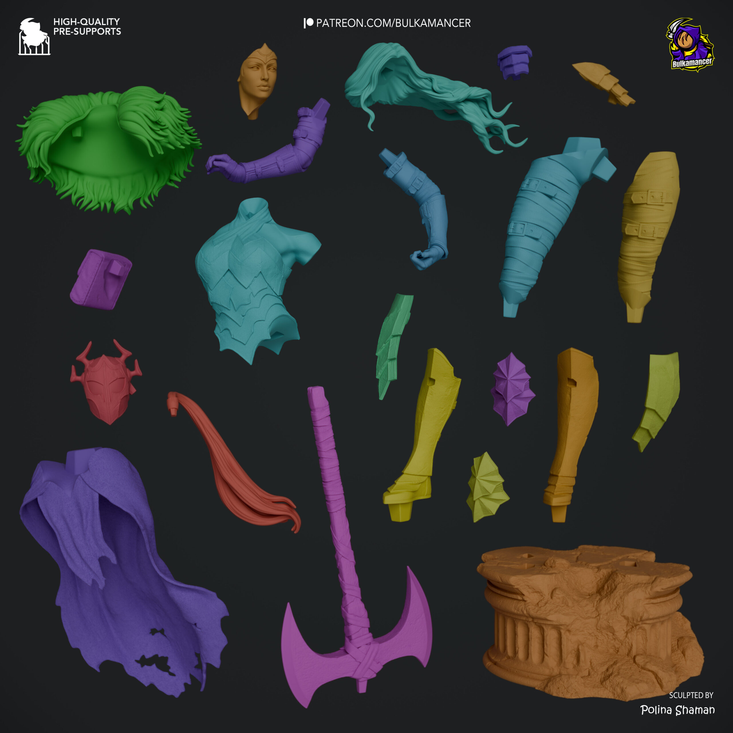 Absolute Wonder Woman Bulkamancer Sculpts figure parts and components