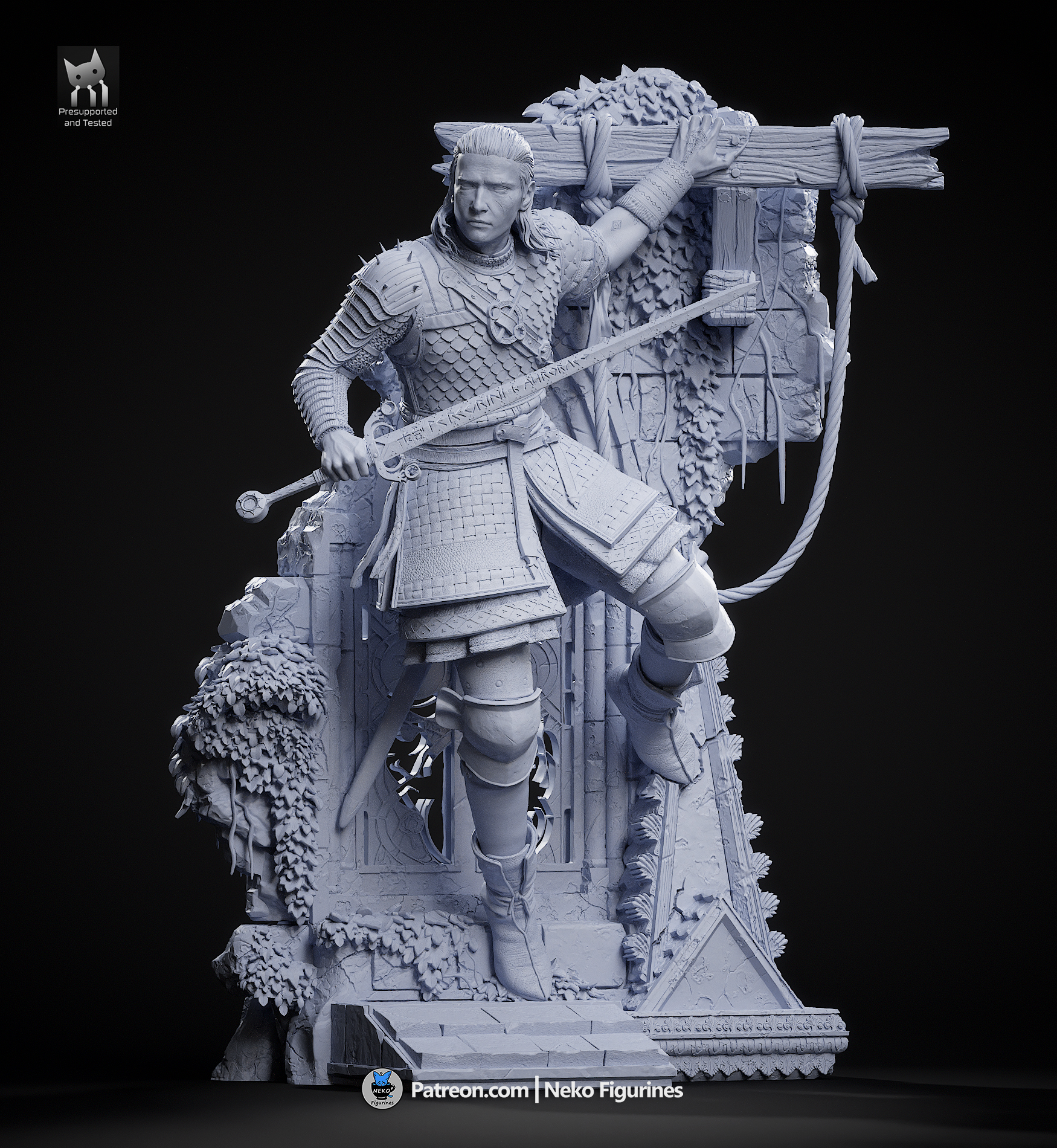 Coen The Blood of Dawnwalker collectible with sword and Gothic ruins