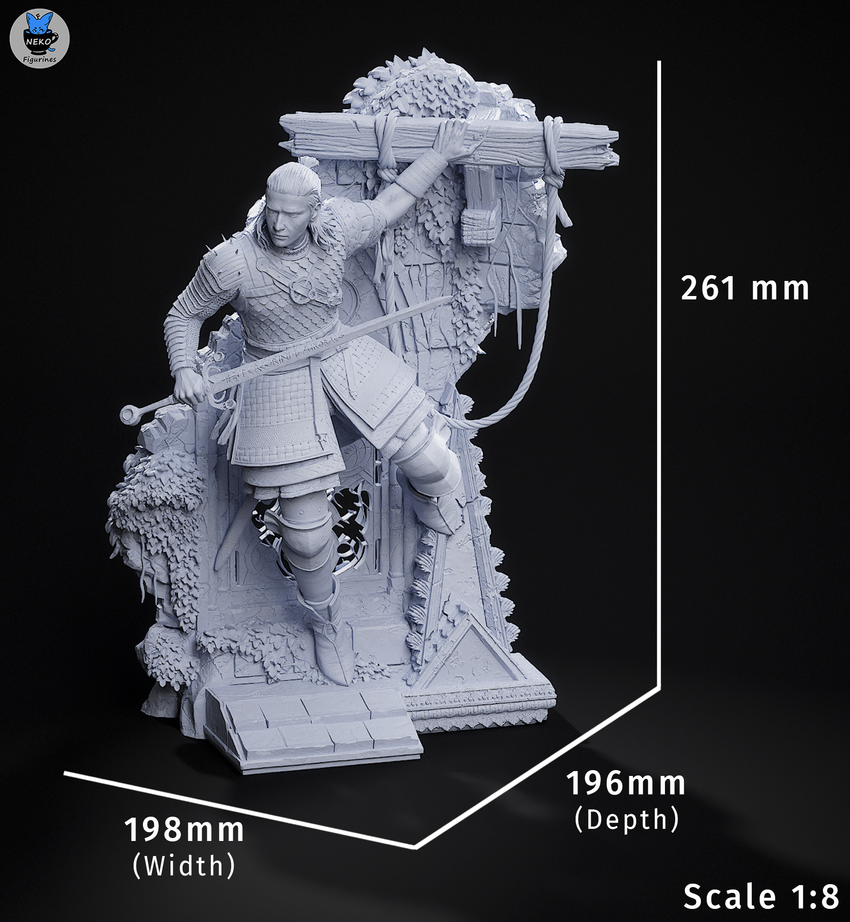Coen The Blood of Dawnwalker figure dimensions by Neko Figurines