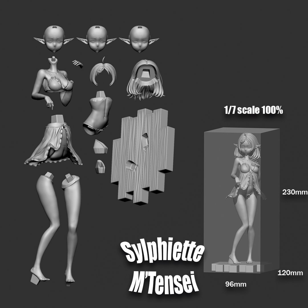 Sylphiette Greyrat Mushoku Tensei figure parts and alternate faces by Roy Palace