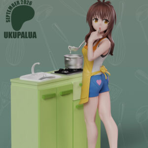Mikan Yuuki To Love-Ru figure by Ukupalua cooking in a detailed kitchen scene